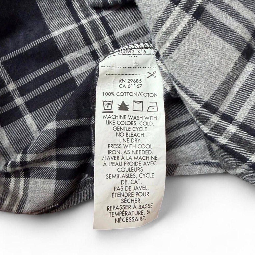 Pendleton Black & Grey Button Down Flannel Shirt … - image 5
